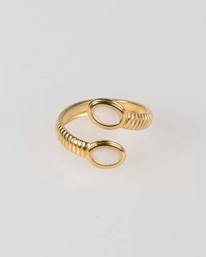 Anillo de dos piedras