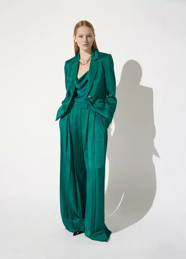 Palazzo Trousers with Double Pleats