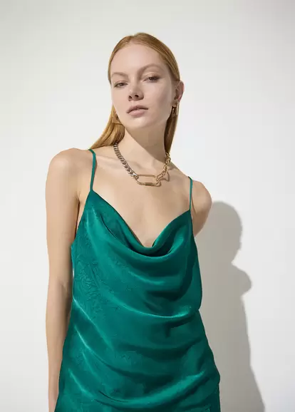 Draped Neckline Spaghetti Strap Top