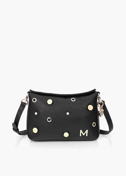 Studded Faux Leather Crossbody Bag