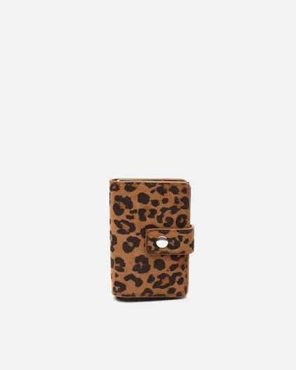 Monedero pequeño animal print con compartimento para billetes y tarjetas ed.