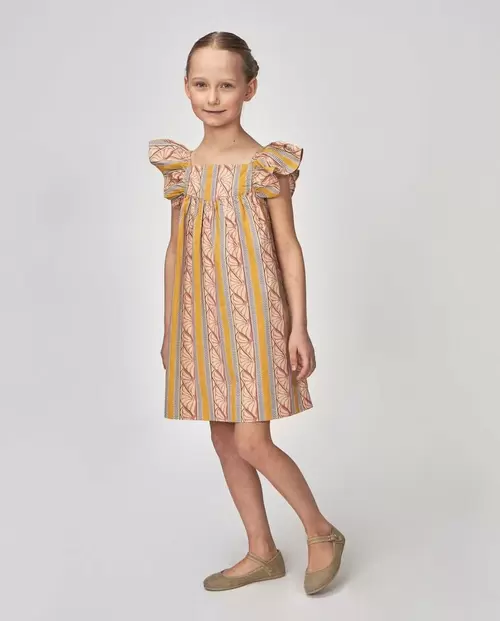 Vestido estampado etnico rosa
