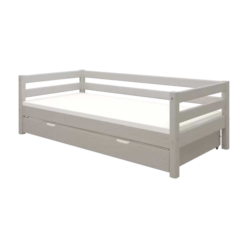 Single Bed 90x200 cm with Pull-out Bed 90x190 cm, Grey