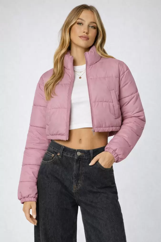Cropped Quilted Puffer Jacket