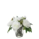 Composition de Pivoines et Baies - Blanc