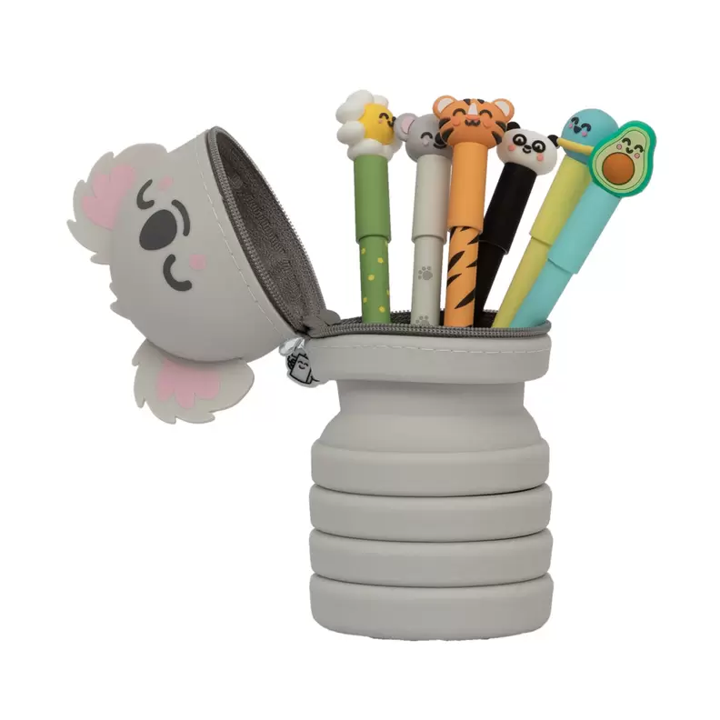 Set con 6 bolis borrables Bo-Bo originales + estuche silicona koala