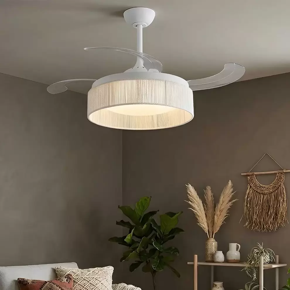 VENTILADOR DE TECHO DC LED 58W CUERDA BLANCO AIRELLE