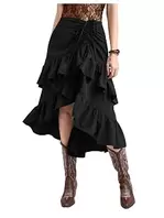 Women's Y2K Ruffle Asymmetrical Skirts Western Skirts