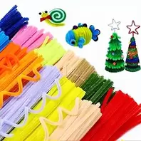 Easy to Shape Twisted Craft Sticks, 100 Pieces Colorful for Making Decoration, Classic Colors