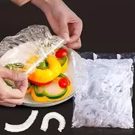 100 Pieces Reusable Kitchen Bowl Storage Covers, Stretch Seal Safe to Protect Food from Dust, Fit for Dishes, Fruits and Containers (25cm/9.84")