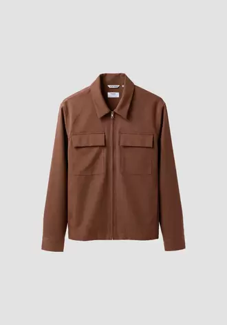 Camisa "Temara" color tabaco regular fit en viscosa elástico