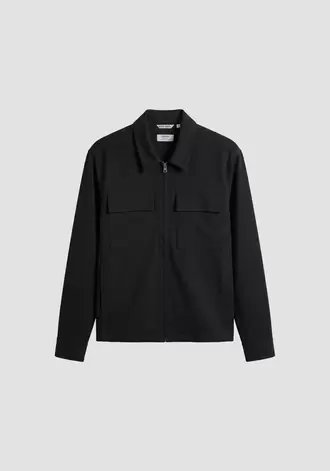 Camisa "Temara" negra regular fit en viscosa elástico