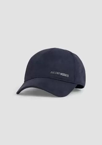 Sombrero baseball azul marino en tejido agamuzado con logo 3D y cierre ajustable