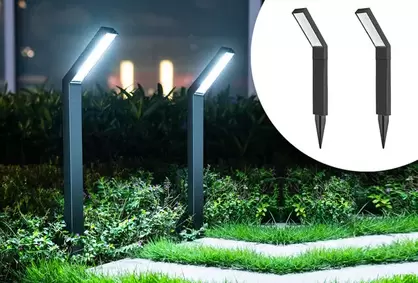 Set de 2 lámparas de jardín de aluminio a energía solar
