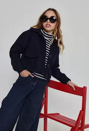 Chaqueta niña azul marino con botones
