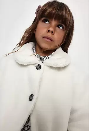 Chaquetón pelo borreguito niña blanco