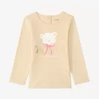 Camiseta de manga larga para bebé niña con estampado brillante y divertido.