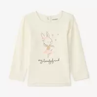 Camiseta de manga larga para bebé niña con estampado en relieve divertido