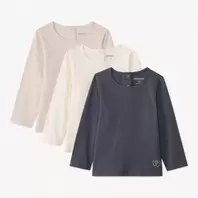 Lote de 3 camisetas de manga corta lisas para bebé niña