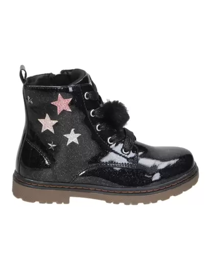 Botas para Niña en Negro con Purpurina y Estrellas 154116