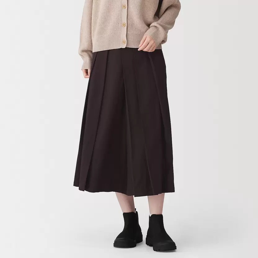 Pantalones Hakama en mezcla de lana cepillada para mujer