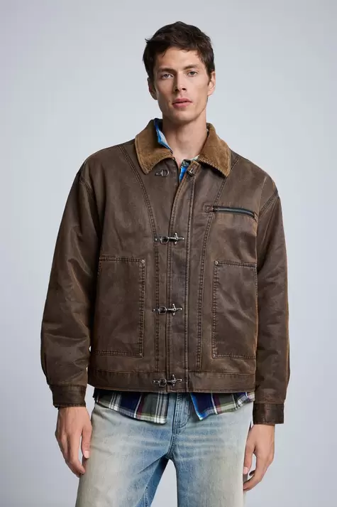 Chaqueta Acolchada Efecto Piel