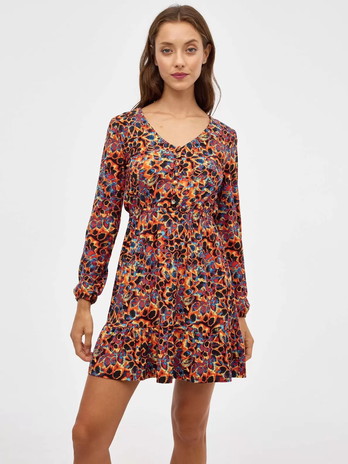 Vestido mini cuello de botones