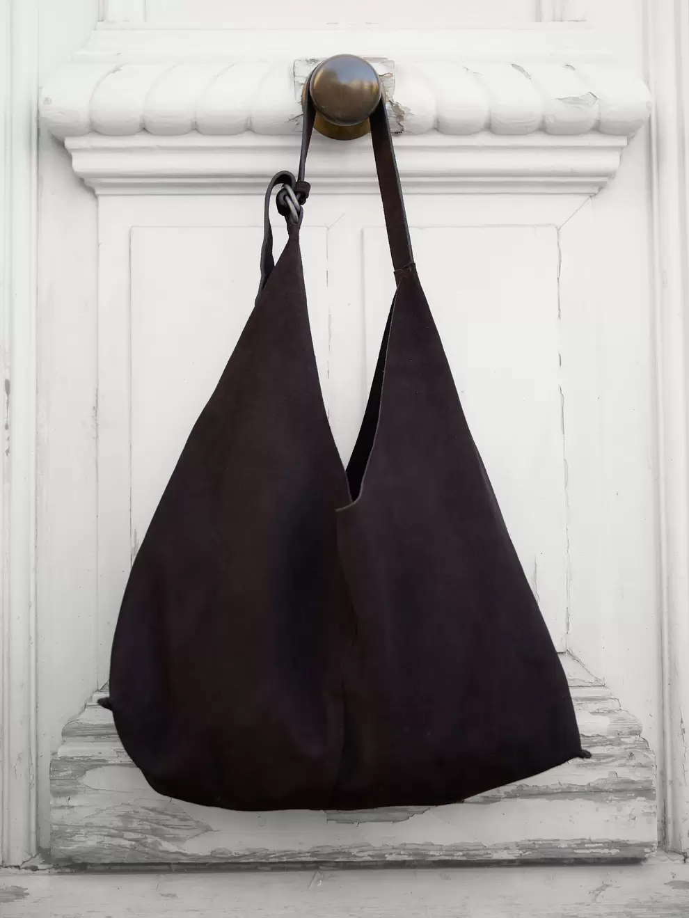 Bolso hobo de ante marrón - Carmeneta