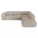 Canapé Grand Angle Droit Myra avec Dossier Méridienne - Beige