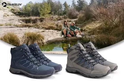Robustas zapatillas de senderismo impermeables de Travelin' con suela de perfil fuerte