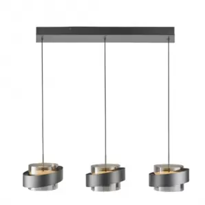 Lámpara de techo colgante Bamberg Lineal LED 3x8w 3000k acabado gris estilo moderno