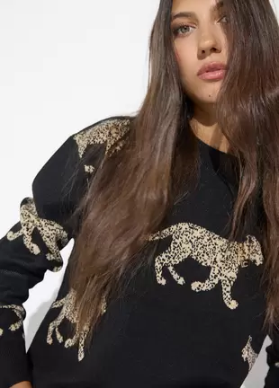 Jacquard Leopard Sweater