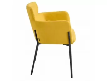 Sillón color mostaza patas metalicas negras