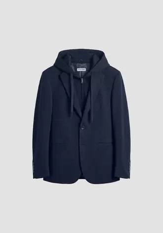 Chaqueta "Harper" azul marino regular fit de punto elástico de viscosa con parte desmontable