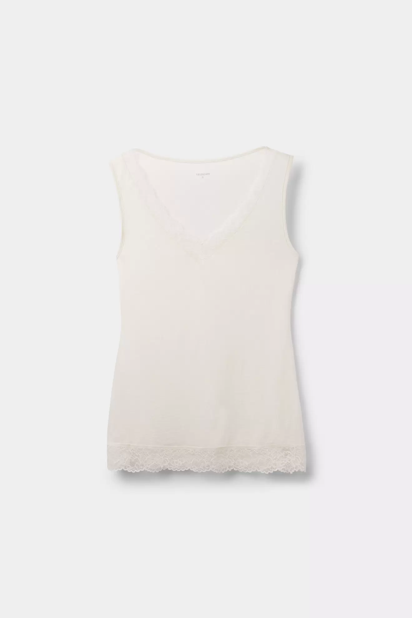 Camiseta de Tirantes Ultraligera de Lana Merino Y Encaje
