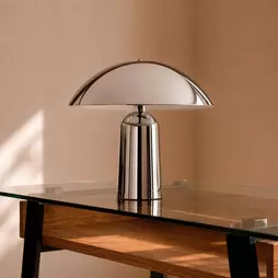 Lámpara de mesa de acero plateada Omira 34cm