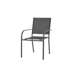 Silla de jardín de aluminio y textiline gris 55x68x86cm