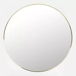 Espejo de pared redondo de metal dorado Orión Ø76cm