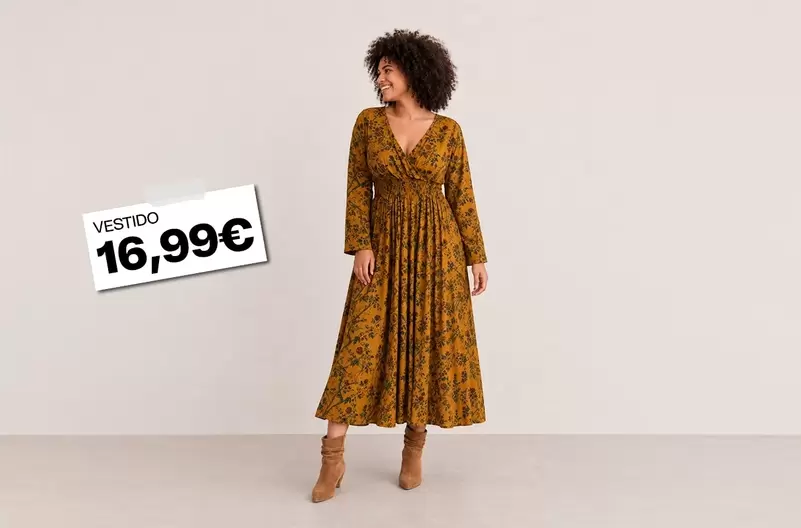 Vestido midi flores cruzado
