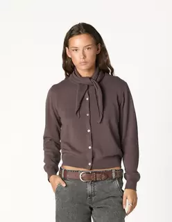 CHAQUETA PAÑUELO CHOCOLATE