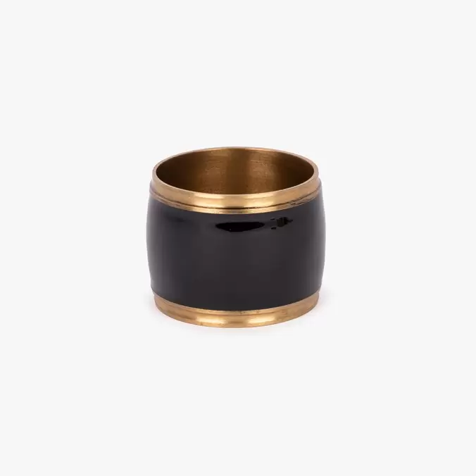 Anillo para servilleta esmaltado negro y dorado PARTY
