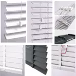 FAUX WOOD VENETIAN BLINDS 50MM WHITE WOOD WOODEN WINDOW BLIND EASY FIT TRIMABLE