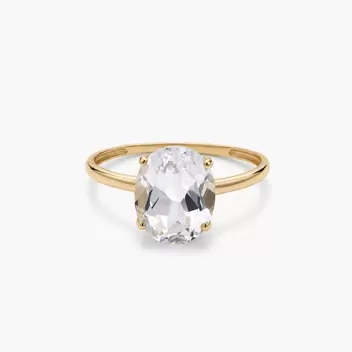 Anillo de oro 18K topacio blanco COLORS