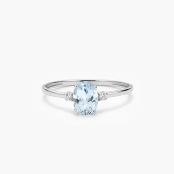 Anillo de oro blanco 18K diamante natural 0.03 ct. GLACIER