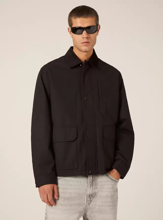 Chaqueta de lona con corte cuadrado