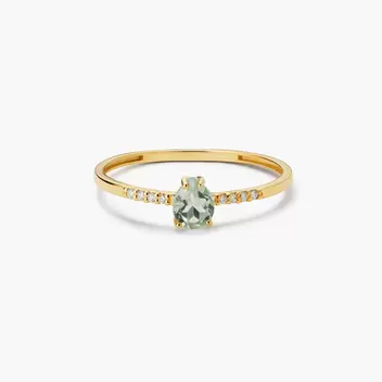 Anillo de oro 18K diamante natural 0.032 ct.