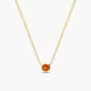 Collar de plata 1ª ley con baño de oro 18K citrino 4 mm WHISPERS