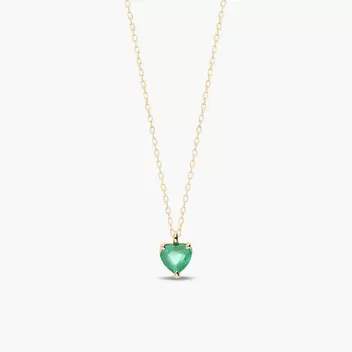 Collar corazón de oro 18K esmeralda IMMORTAL LOVE