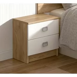 Meyvaser - Mesita de Noche, Mesilla de Dormitorio, Color Cambrian - Blanco, Medidas: 43,2cm ancho x 33,5 cm fondo x...