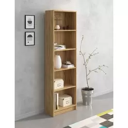 Librería Estantería con Cinco baldas en madera color Mauvella para salón 178,3x51,9x24,6 cm
